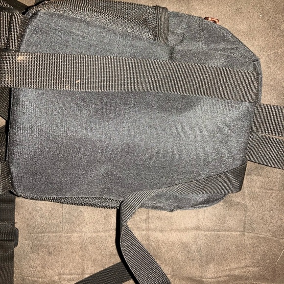 Stylish mini Black Backpack w 2 rose zipper pockets - Picture 3 of 5